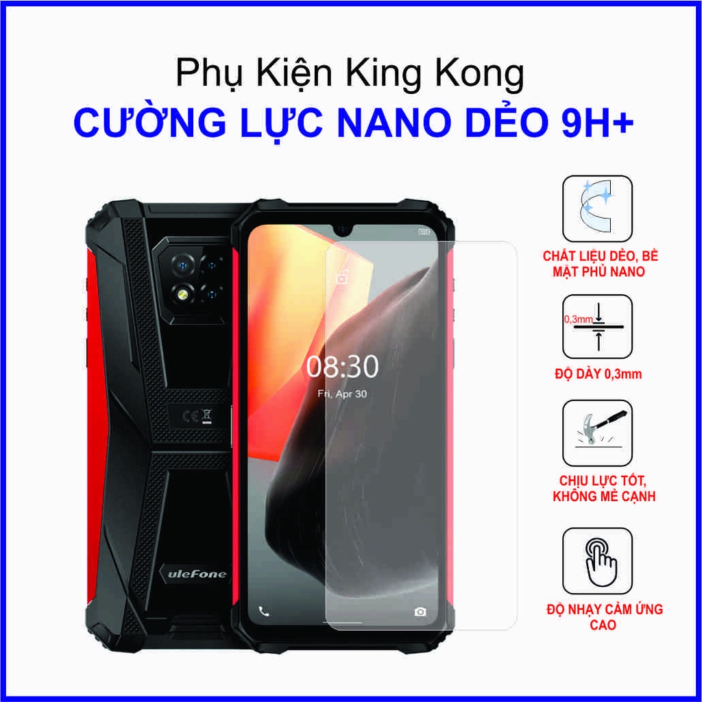 Dán cường lực Ulefone Armor 8 ,  cường lực nano dẻo 9H+