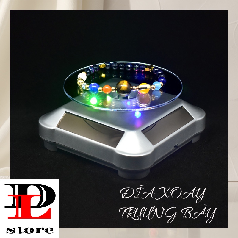 Bàn xoay, đế xoay 360 độ có đèn LED trưng bày sản phẩm kèm pin