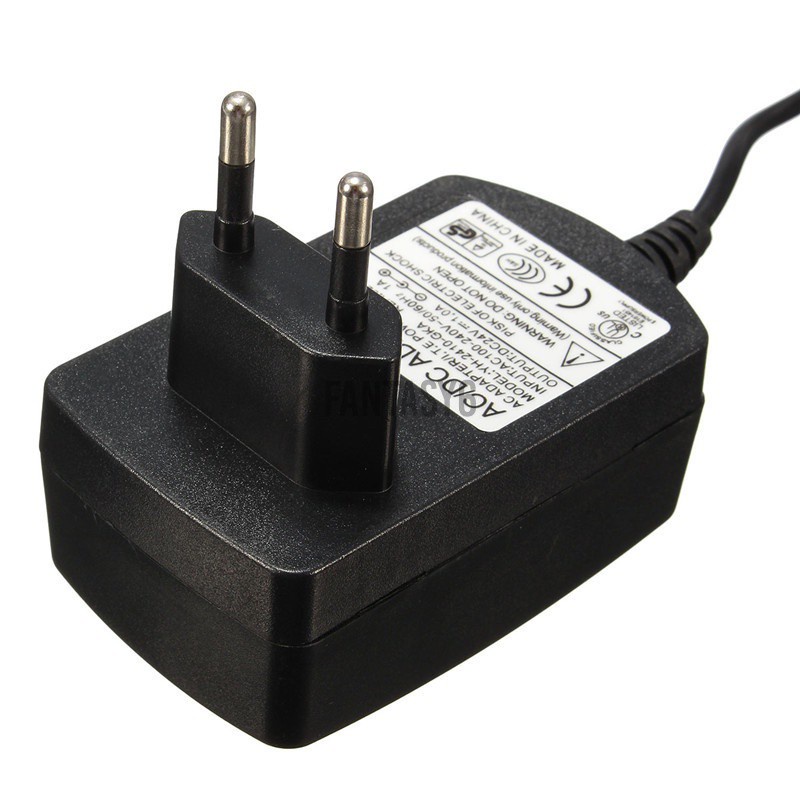 2 pin EU plug power supply unit Mains adapter AC 100-240V to DC24V 1A plug-in power supply unit