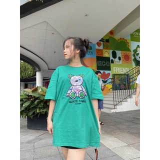 Áo thun logo hình GẤU thêu nổi form rộng, áo phông nam nữ unisex form rộng thiết kế cực Basic