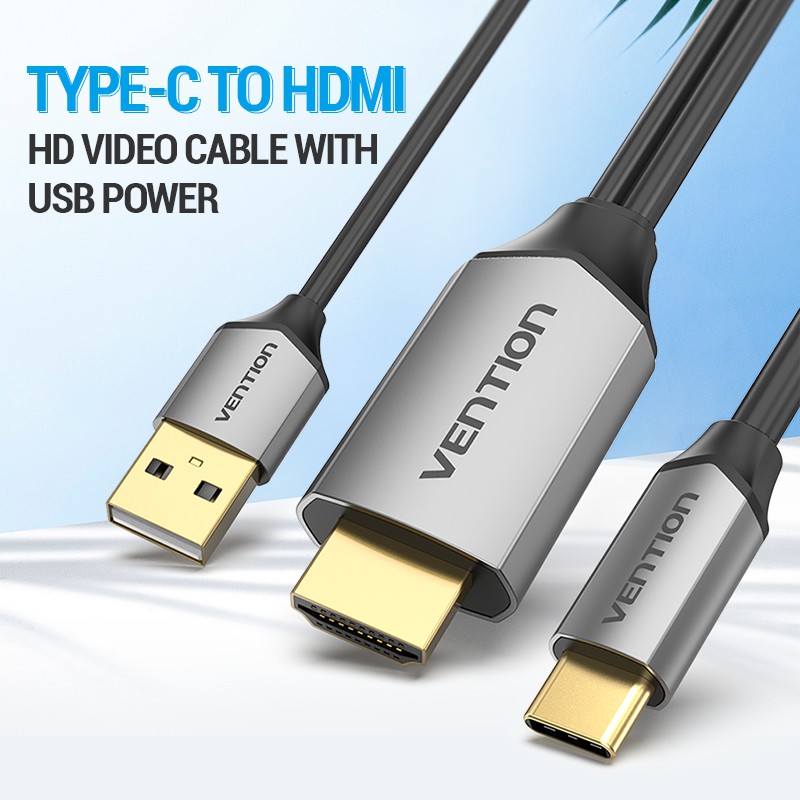 Cáp chuyển đổi VENTION USB Type-C sang 4K HDMI tương thích cổng sạc cho Huawei Matebook , Dell , Galaxy S10/S9