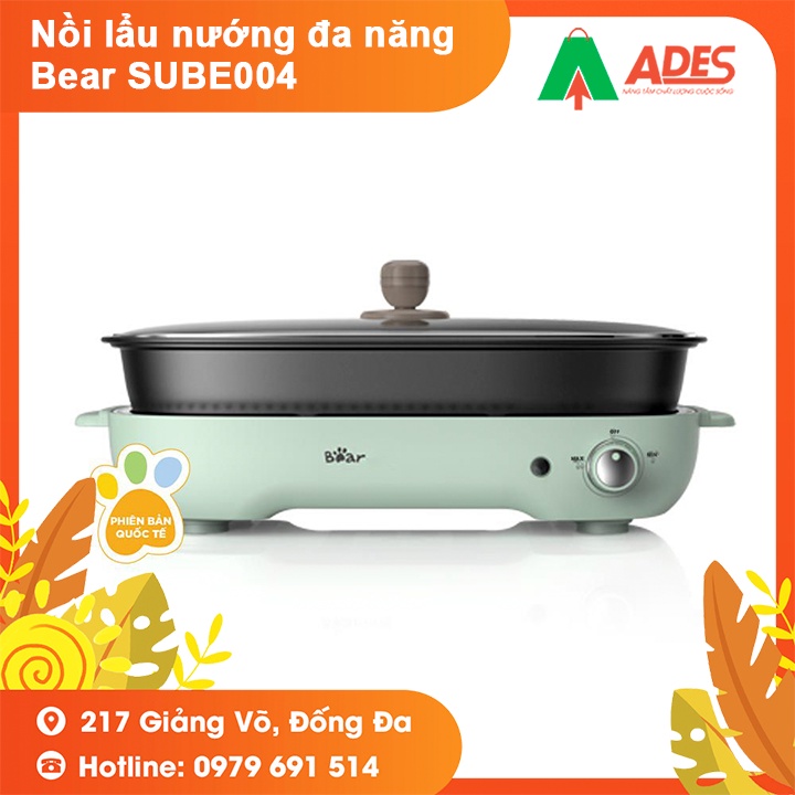 Nồi lẩu nướng đa năng Bear SUBE004 - BẢN QUỐC TẾ - Bảo Hành Chính Hãng 12 Tháng - Lẩu nướng, Xào - NEW 2021