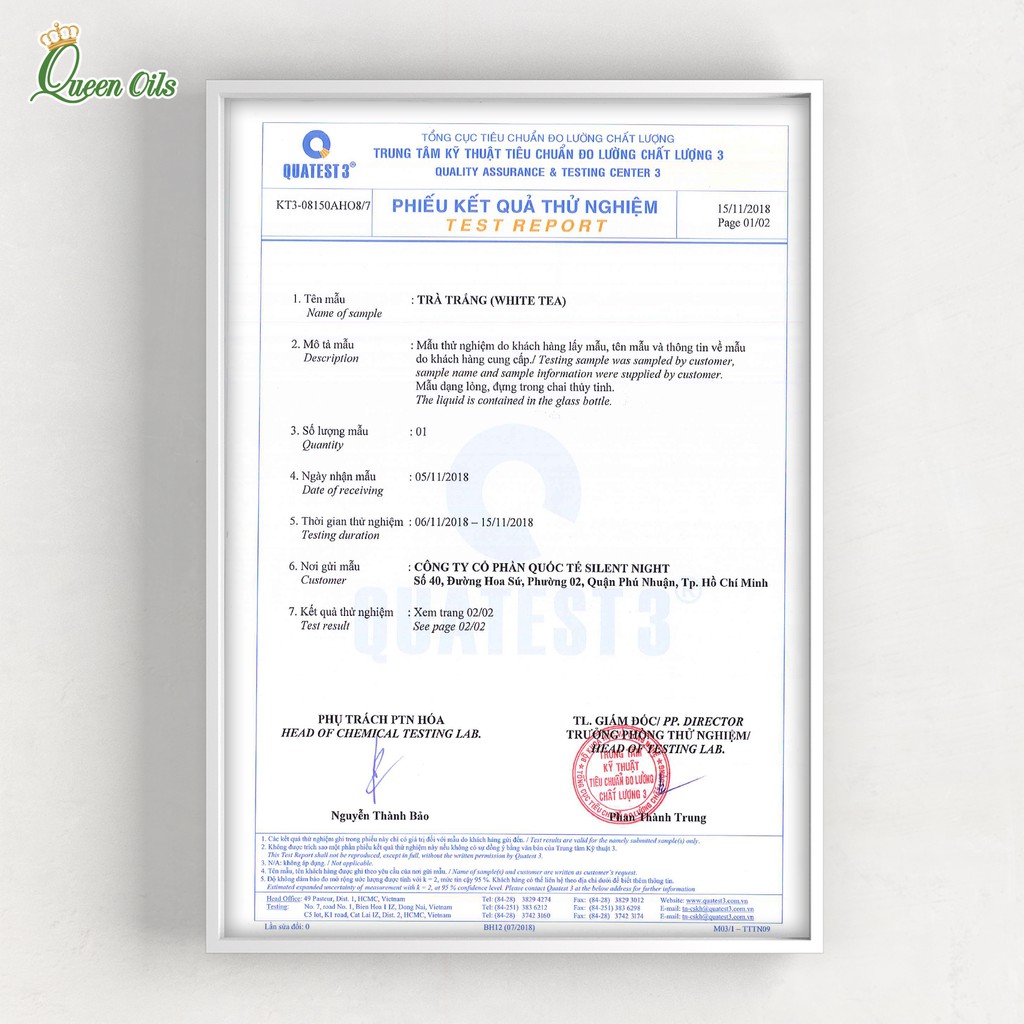 Tinh dầu xông Trà Trắng Queen Oils Cao Cấp,100% Thiên Nhiên, Thanh lọc, tạo không gian mát mẻ, dễ chịu, Chai 50ml