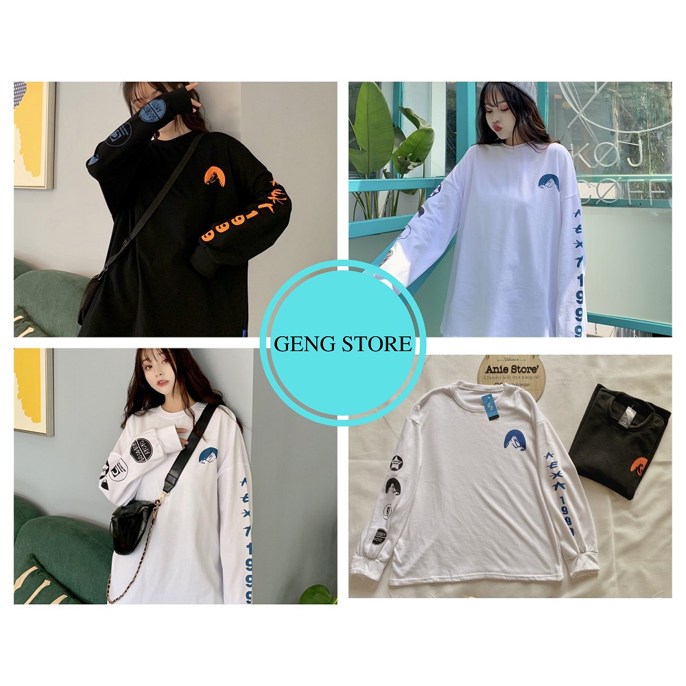 Áo Nỉ Dài Tay 1999 Ulzzang Áo Thun Nam Nữ Dáng Rộng 2 Màu Cao Cấp 💃