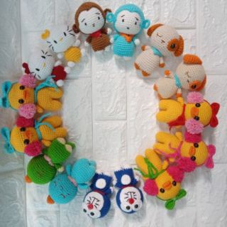 Móc khóa thú bông len cute