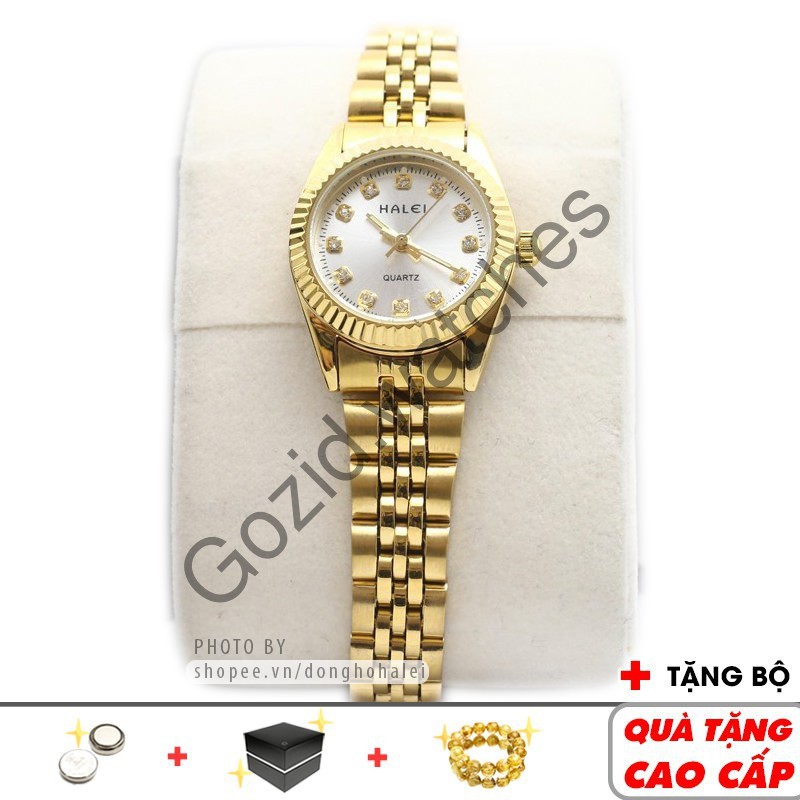 Đồng hồ nữ Halei HL9999 Gold Platinum chính hãng thời trang cao cấp -Gozid.watches