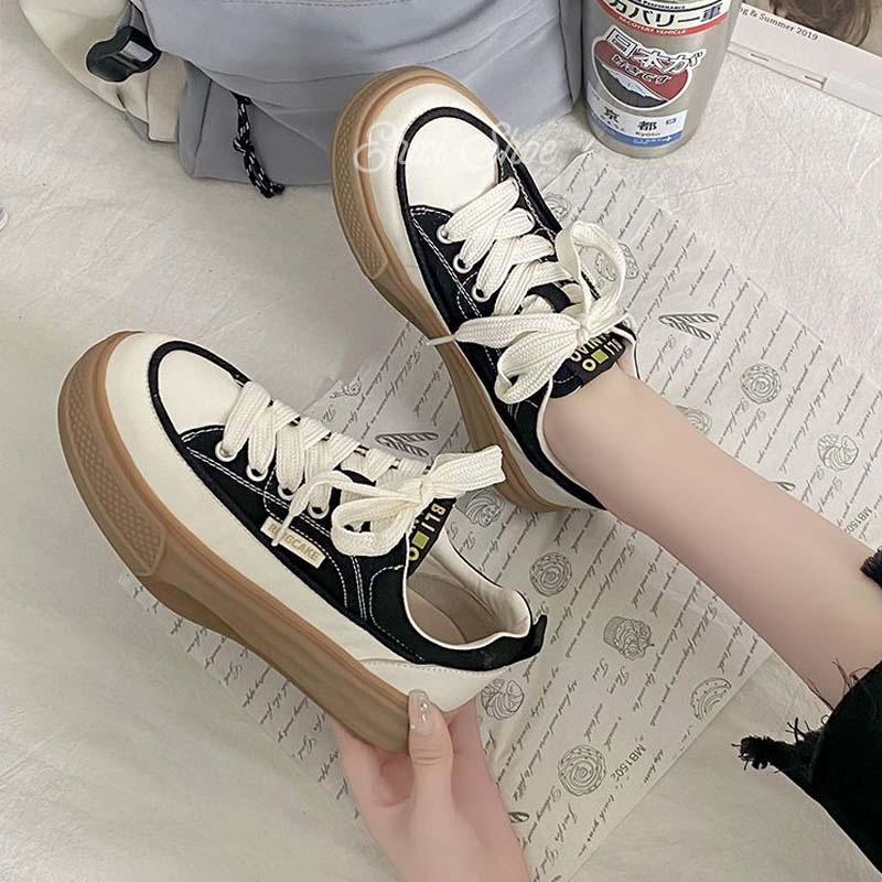 Oeteo Giày canvas Đế Bằng Đa Năng Thời Trang Cho Nữ