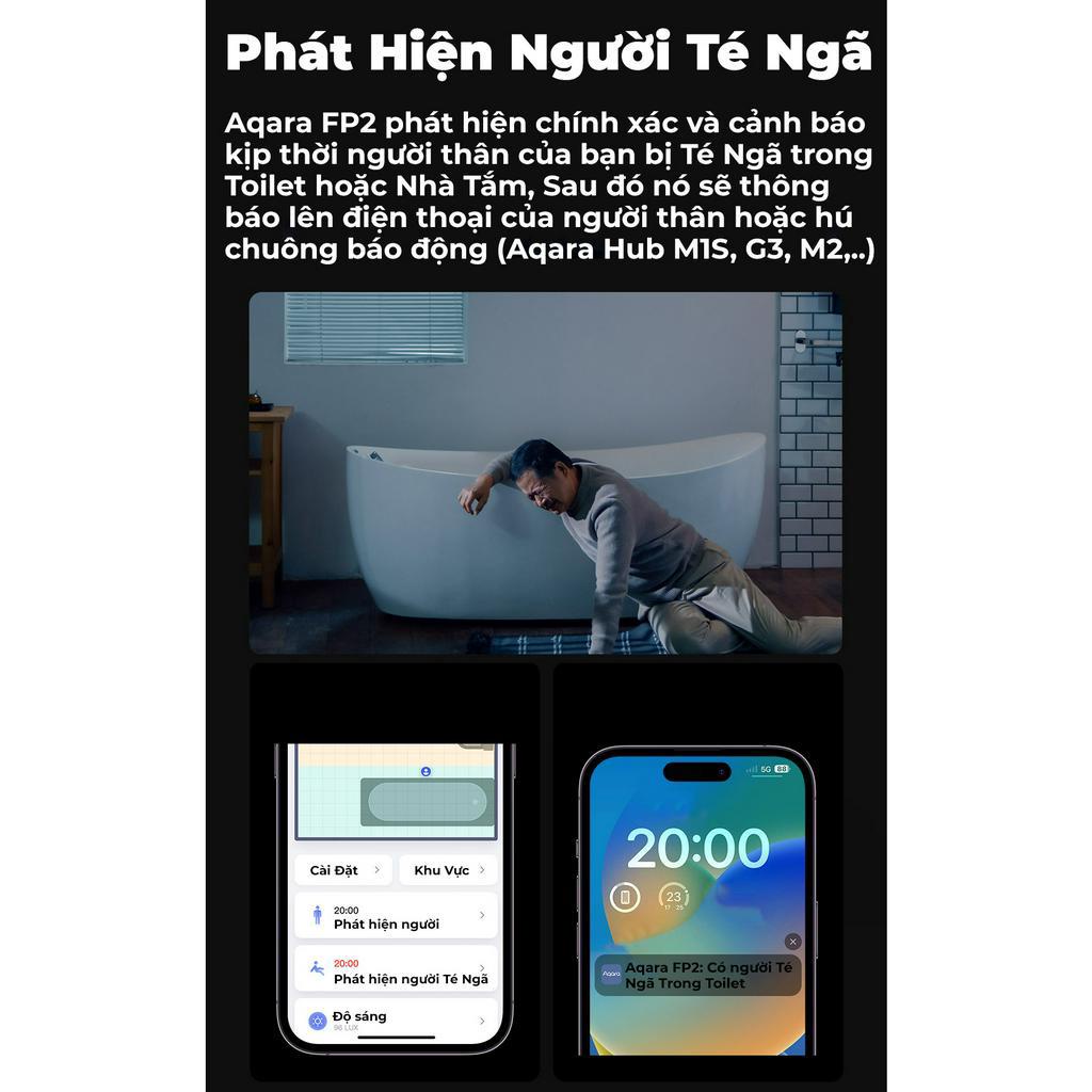 Cảm biến hiện diện Aqara FP2 /  FP1 Human Presence Sensor - Phát hiện té ngã, Kết nối Wifi, Tương thích Homekit, Quốc tế