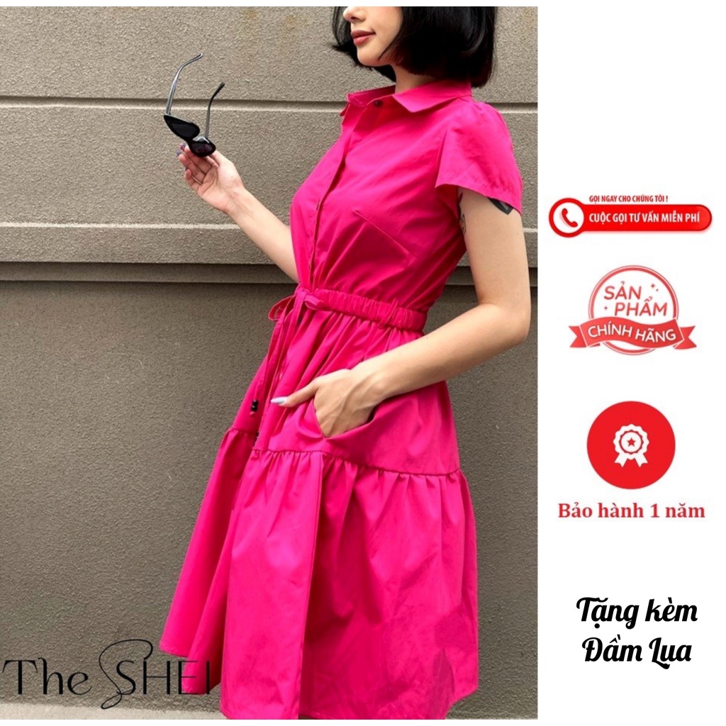 Đầm Sơ Mi Nữ Sang Trọng Thanh Lịch The SHEI- Hồng Sen  - TSD092229