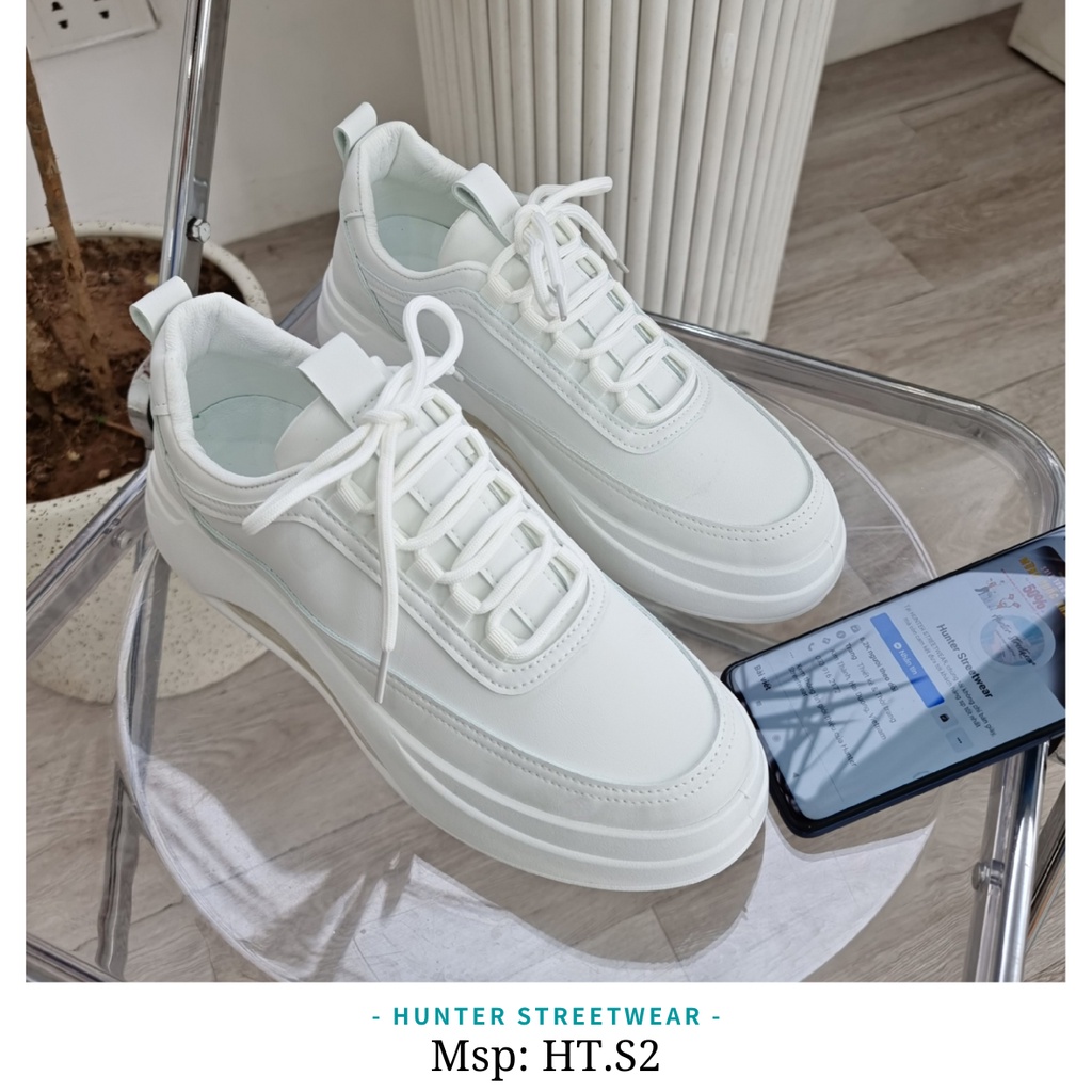 Giày Da Nam Full Trắng - Size 39-44 - Đế cao su 4cm siêu mềm  - HÌNH TỰ QUAY CHỤP