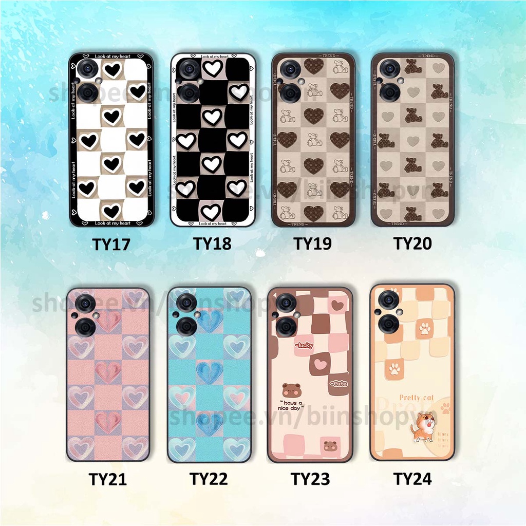 Ốp Oppo RENO 8Z 5G caro trái tim nhiều màu sắc, đầy cá tính, khẳng định phong cách