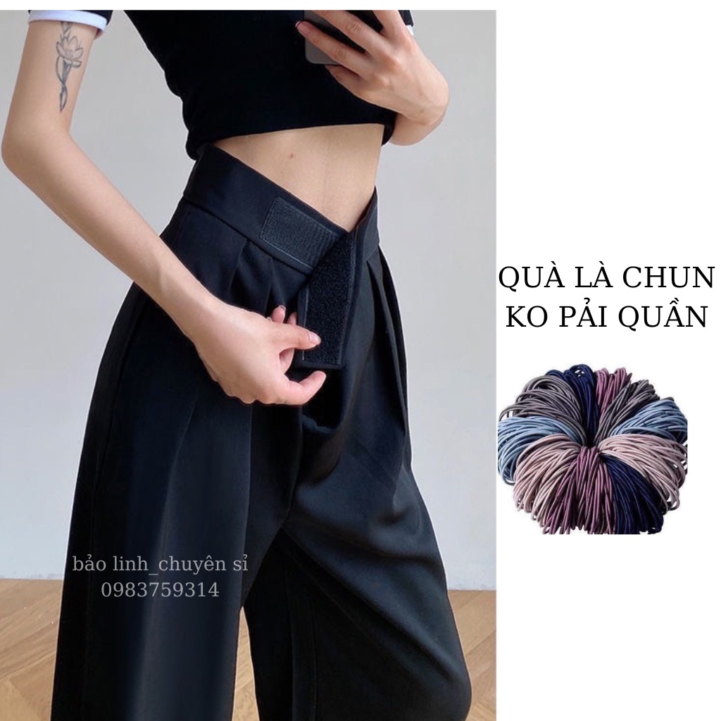 Quần Tây Ống Rộng Bảo Linh Ống Suông Nữ Lưng Cao Cạp Dán Siêu Hack Dáng M898