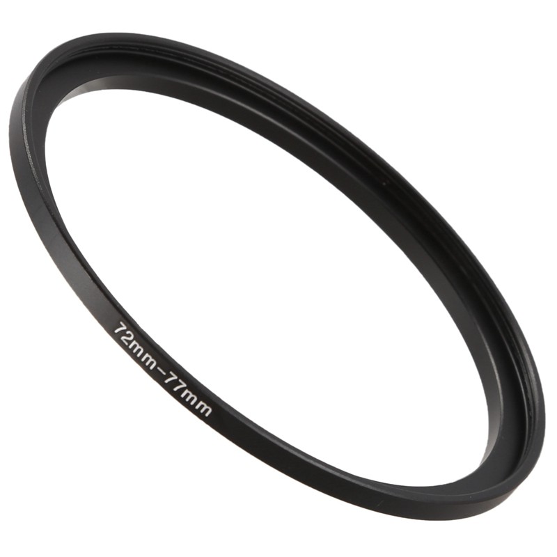 72mm-77mm Camera Lens Step Up Filter Black Metal Adapter Ring