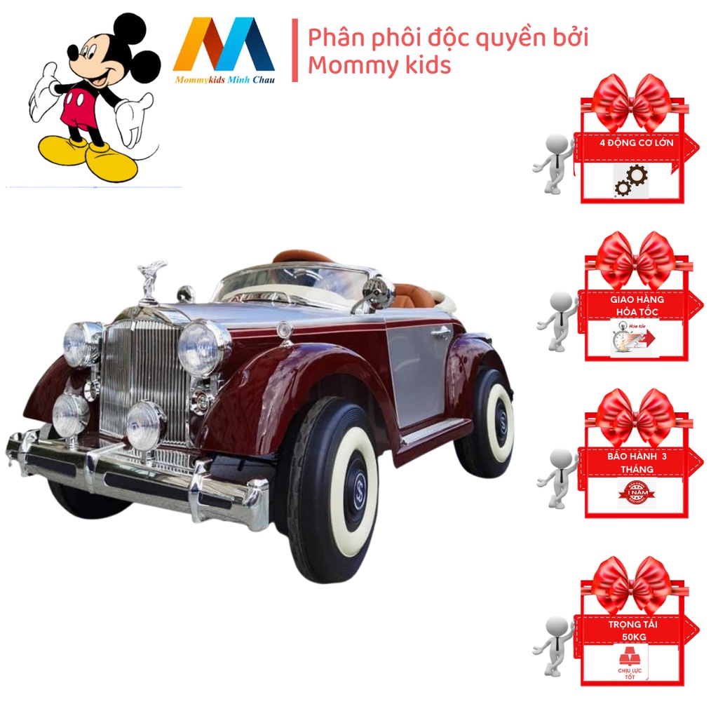 Xe Ô Tô Điện MOMMYKIDS MINH CHAU MẪU CỔ ĐIỂN DÀNH CHO Trẻ Em TỪ 2 TUỔI TRỞ LÊN CÓ ĐIỀU KHIỂN TỪ XA