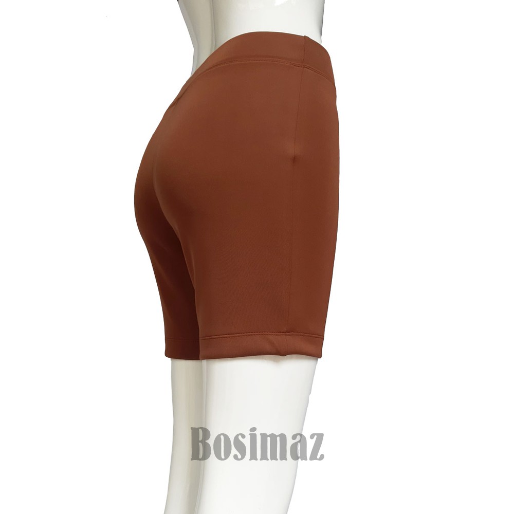 Quần Legging Nữ Bosimaz MS346 đùi không túi màu nâu cao cấp, thun co giãn 4 chiều, vải đẹp dày, thoáng mát không xù lông | WebRaoVat - webraovat.net.vn