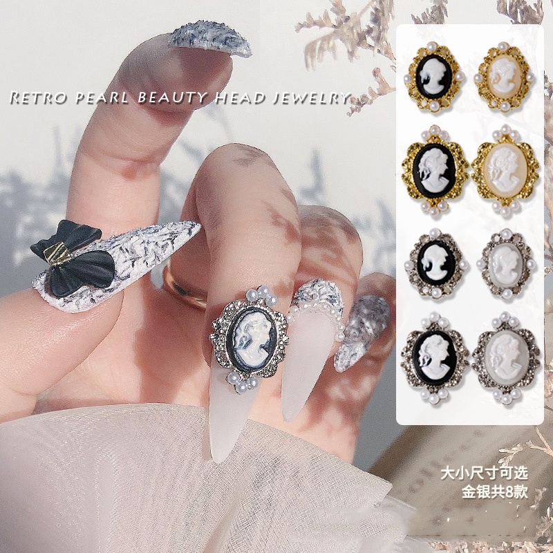 Túi 5 Charm nơ thiên thần, charm cô gái đính móng tay nghệ thuật