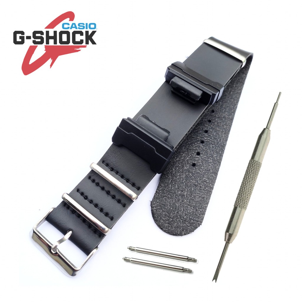 Dây Da Chuyển Đổi Màu Bạc / Đen Cho Đồng Hồ Casio G_shock