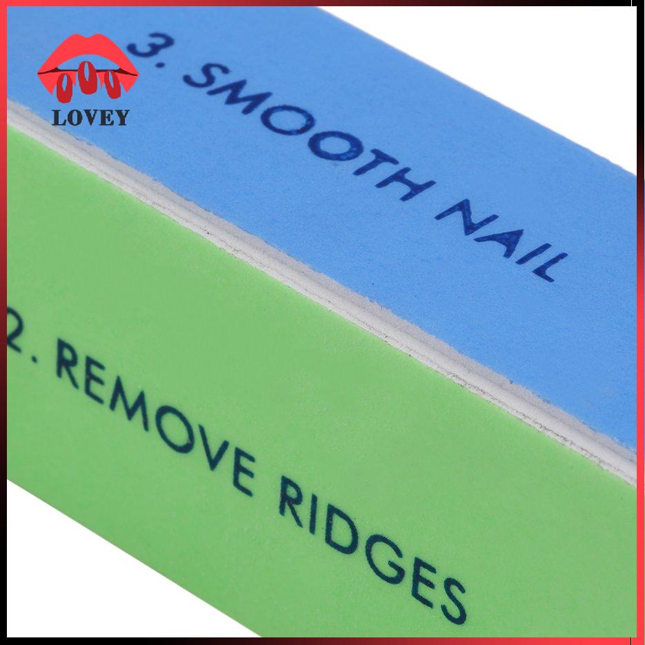 lovey★Women Acrylic Nail Art Tips Buffer Buffing Sanding Block 4 Way File Salon
