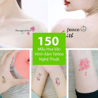 (M288) Bộ 150 mẫu hình xăm dán, hình xăm tatoo cao cấp Combo 60 tờ mẫu A+B big size