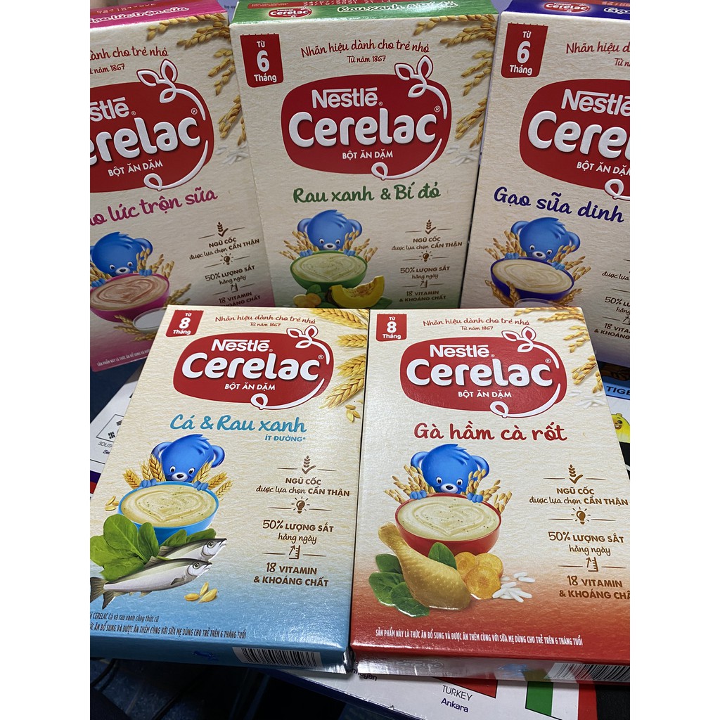 [DATE 2022] Bột ăn dặm Nestle Cerelac gạo sữa dinh dưỡng (6-24THÁNG)- Hộp 200g
