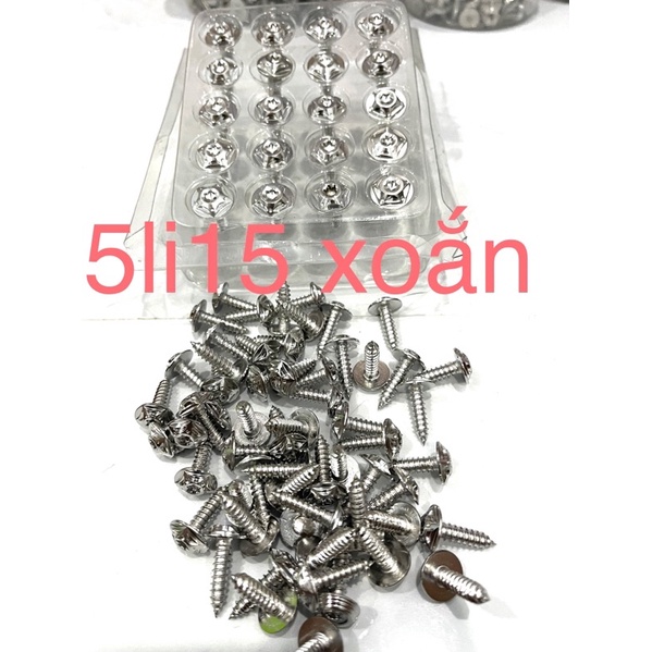 ốc salaza thái inox 304 8li25 5li15 nhiễn 6li15 5li15 6li20 5 cạnh và đầu thái