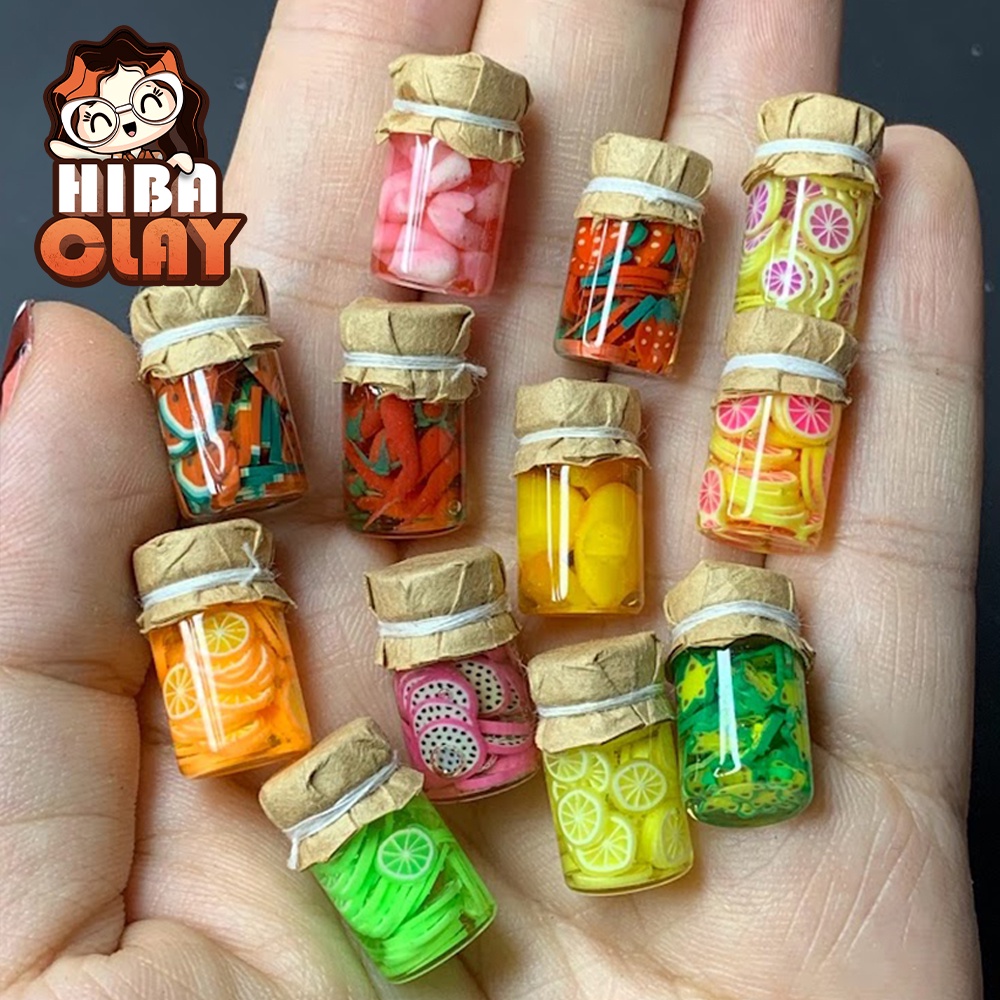 Mô hình lọ thủy tinh ngâm rau củ quả, Mini Food, đồ ăn tí hon , đồ ăn mini mô hình cho búp bê DIY