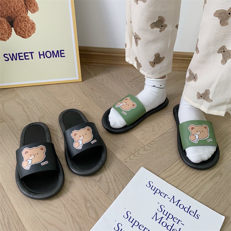 JY083  - Dép lê cao su quai ngang sticker đế tròn