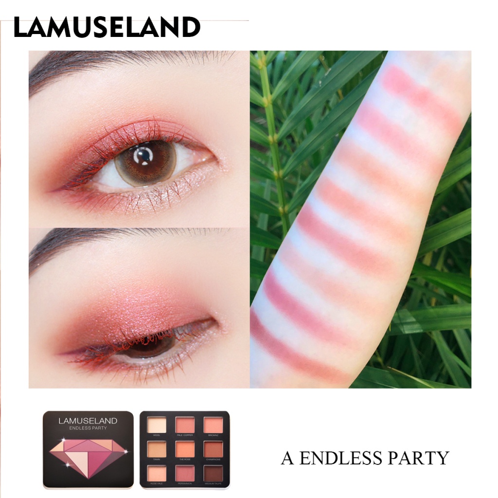 Set 4 mỹ phẩm LAMUSELAND LAS207-209 gồm mascara + bút kẻ mắt + bút kẻ mày + bảng phấn mắt