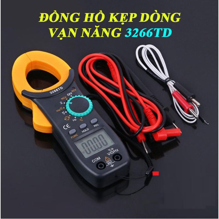 Ampe kìm Đồng hồ kẹp dòng vạn năng NJTY 3266TD đo tụ, tần số, nhiệt độ, điện trở, điện áp