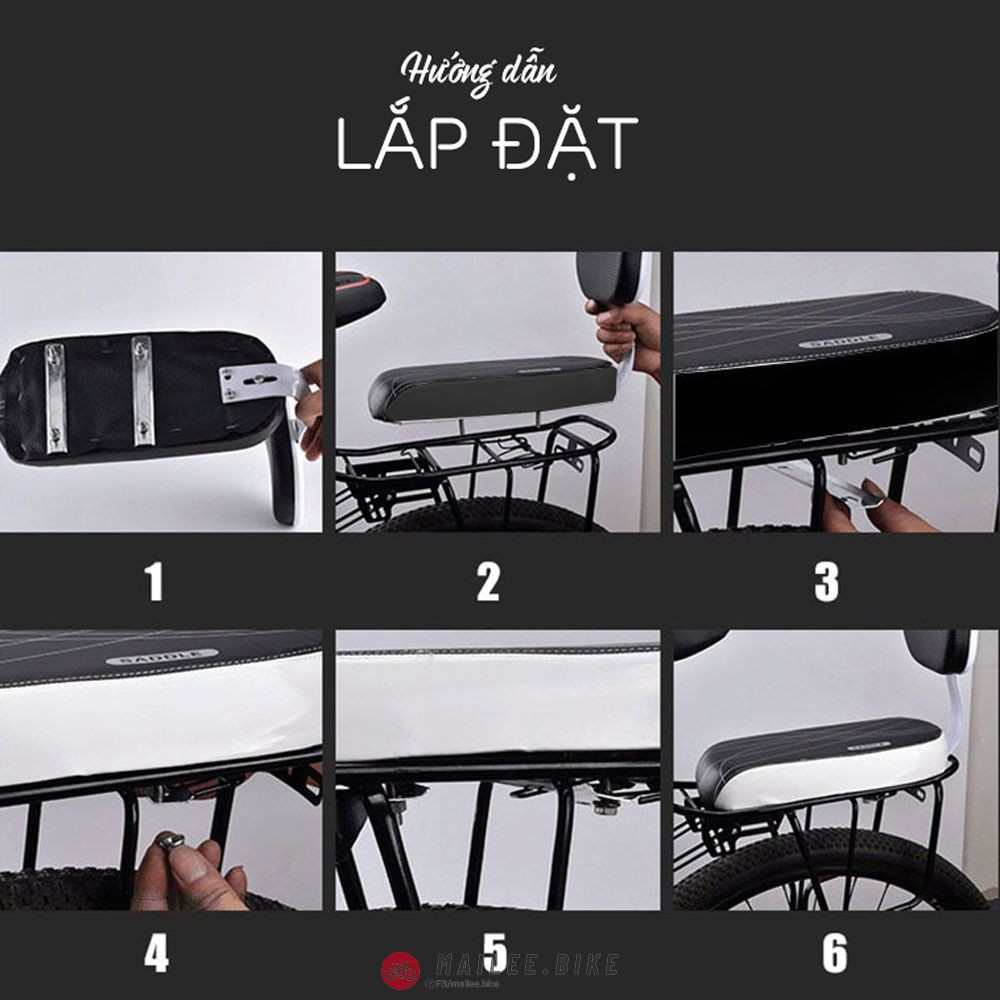Đệm Yên Sau Xe Đạp Có Tựa Lưng Êm Ái Cao Cấp Chống Nước Chất Lượng Cao