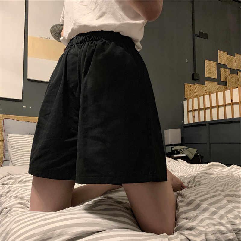 SUXI Quần short lưng cao ống rộng thời trang cho nữ