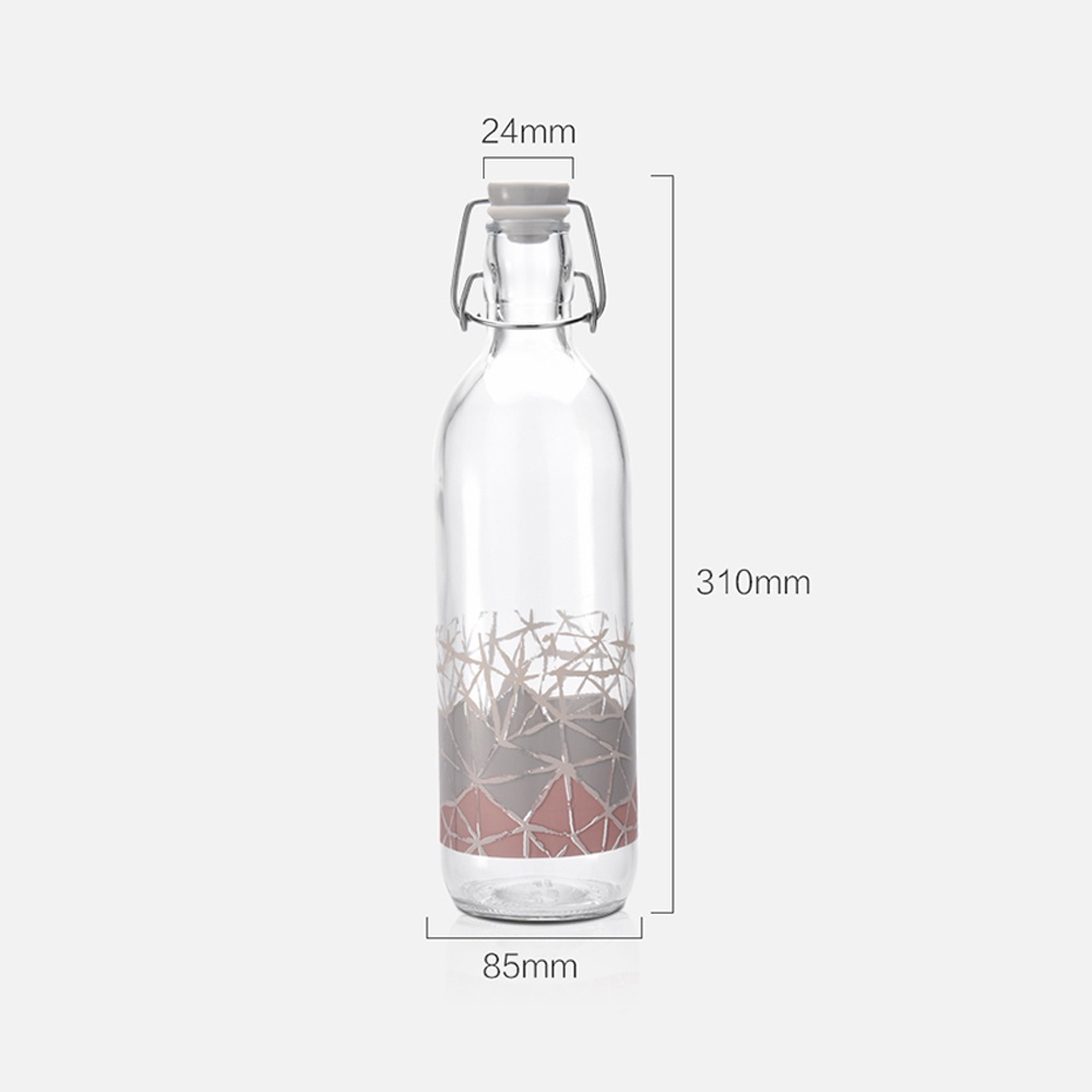 Bình Đựng Nước Bằng Thủy Tinh Họa Tiết Hình Học Sức Chứa Lớn