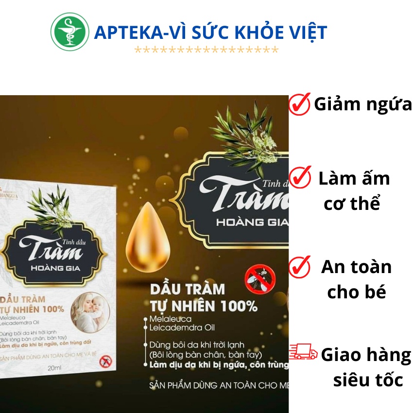 Tinh dầu TRÀM Hoàng Gia-Làm dịu da khi ngứa, con trùng cắn. Làm ấm cơ thể khi cảm lạnh, trời lạnh