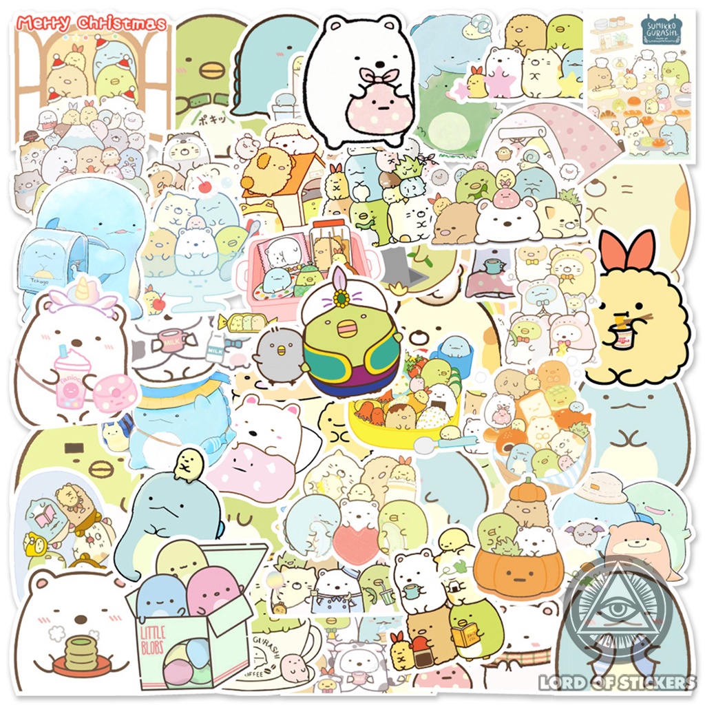 Set 50 Nhãn Dán Sticker Cute Phong Cách Hoạt Hình Dễ Thương Chống Thấm Nước Trang Trí Mũ Bảo Hiểm, Ván Trượt, Vali, Sổ