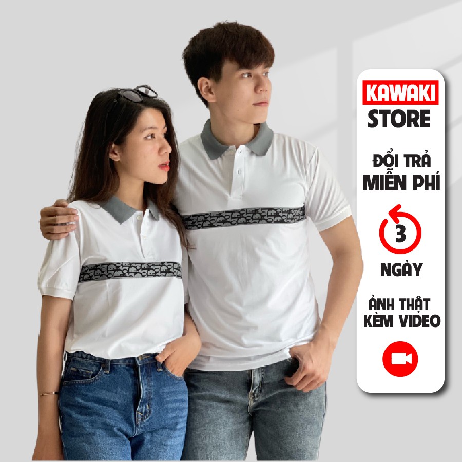  Áo thun nam nữ POLO vải cá sấu cotton cao cấp ngắn tay in hoa vặn cao cấp - TT02