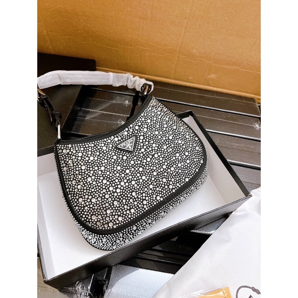 Túi Pra.da Bling đính đá mẫu mới