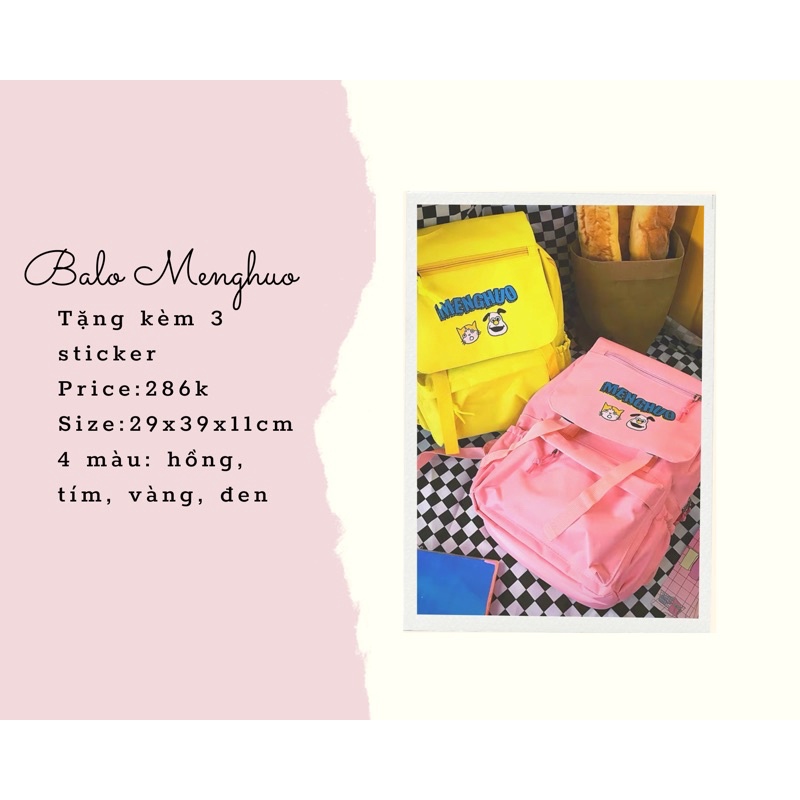 Balo trơn Menghuo
