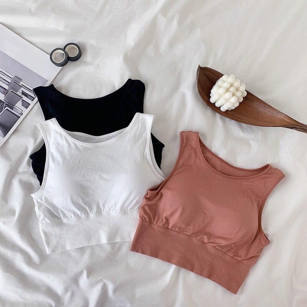 Áo bra 3 lỗ nữ, croptop Hàn siêu co giãn thời trang Hàn 40-55kg