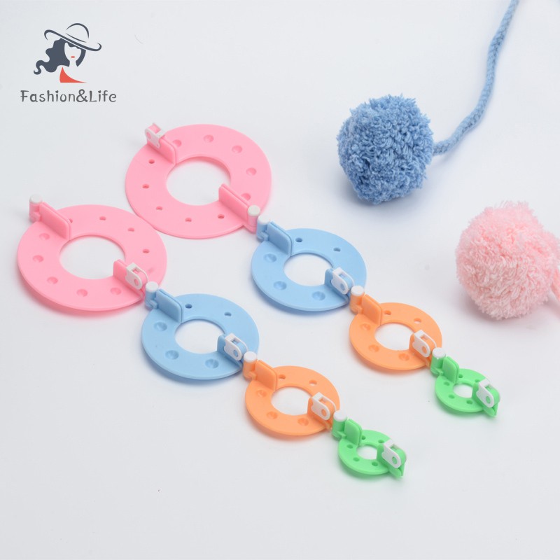 Set 8 Dụng Cụ Làm Bông Pompom Nhiều Kích Cỡ Tiện Dụng