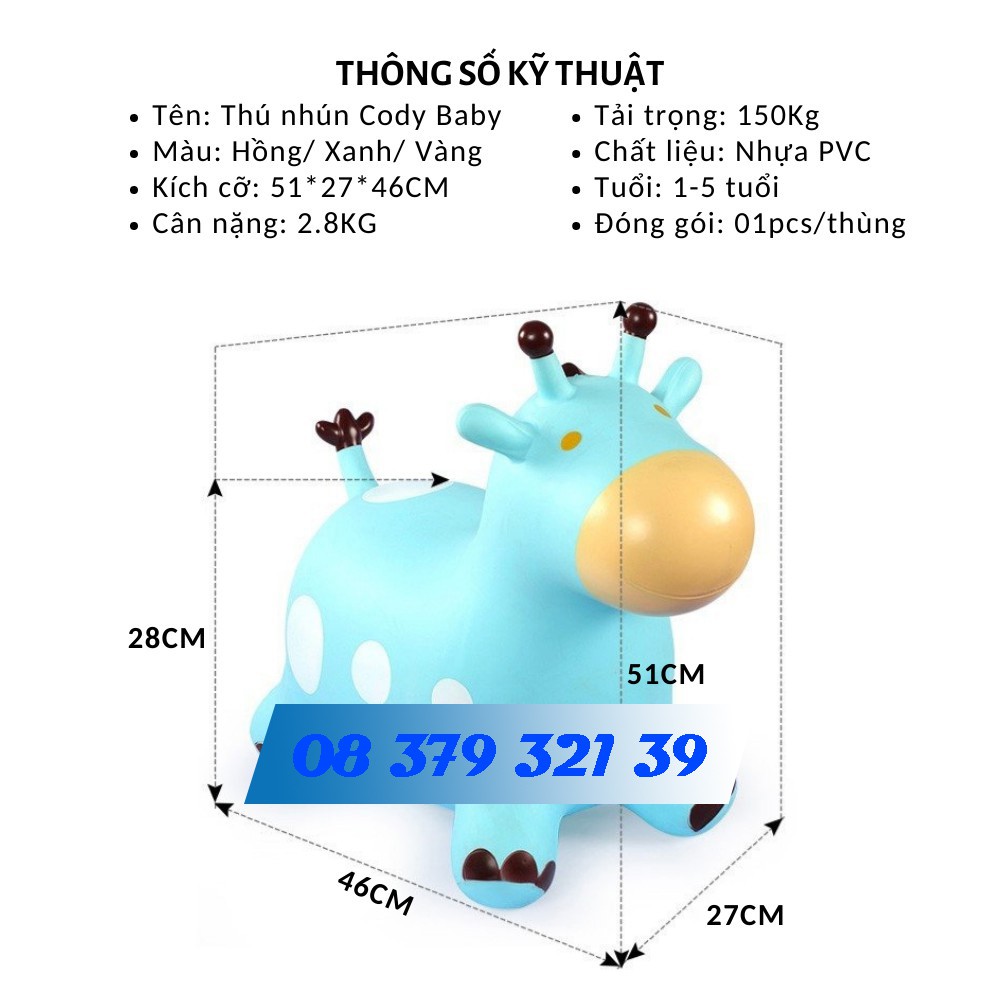 Thú nhún cho bé chính hảng kèm hộp và bơm