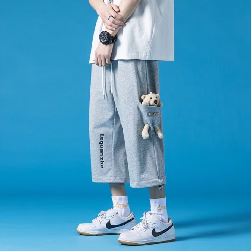 Quần ống rộng In Họa Tiết Hoạt Hình Phong Cách Hàn Quốc Thời Trang Cho Nam Size S-3XL