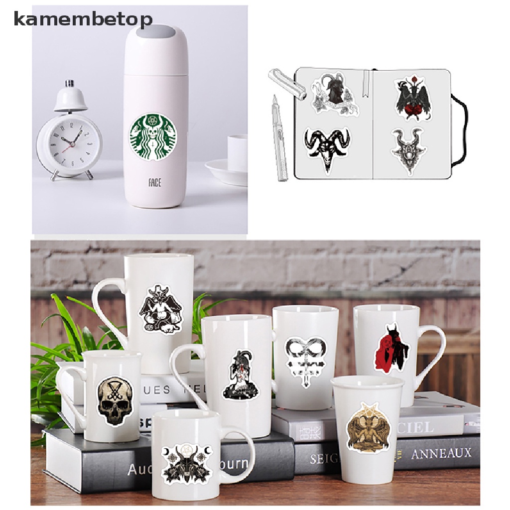 Set 50 miếng dán trang trí hình ác quỷ graffiti hỗn hợp phong cách gothic dành cho máy tính xách tay đàn guitar hành lý