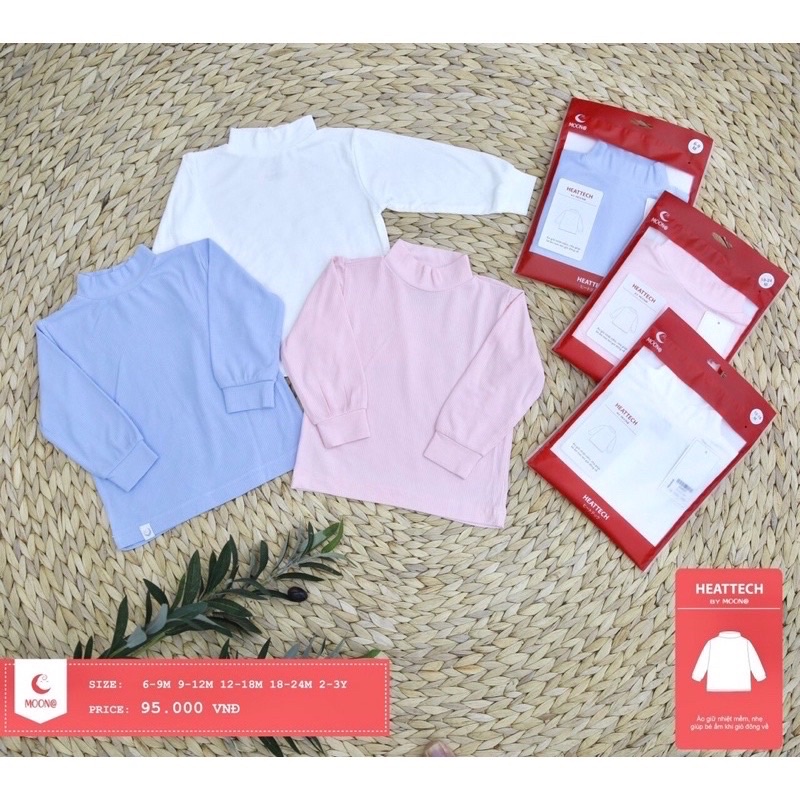 Áo giữ nhiệt cổ 3 phân MOON@ chất petit mềm mịn bé trai/bé gái