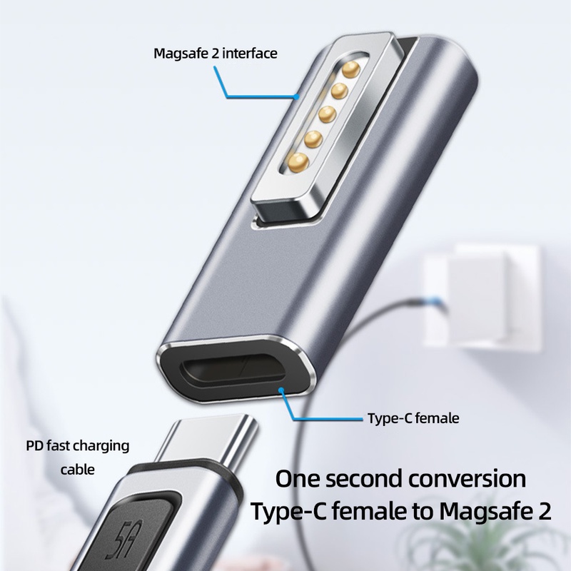 Cáp Sạc Nhanh Chuyển Đổi Type C Sang Magsafe 2 PD Type C Cho MacBook Air & Pro
