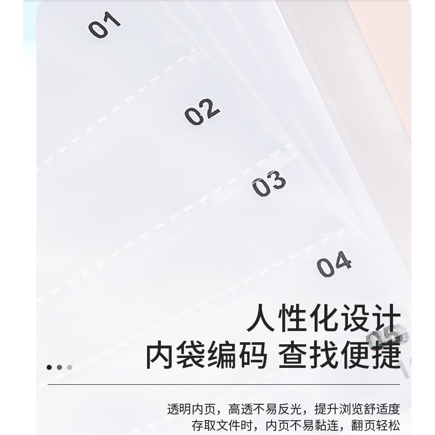 File lá văn phòng A4 Nusign - 20 lá - chất liệu PP cao cấp - Xanh dương/Hồng/Trắng/Tím - 1 chiếc - NS196