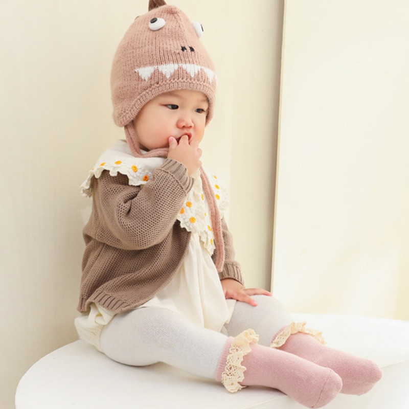 Vớ Cotton Mềm Dày Phối Ren Chống Trượt Thời Trang Thu Đông Cho Bé Sơ Sinh