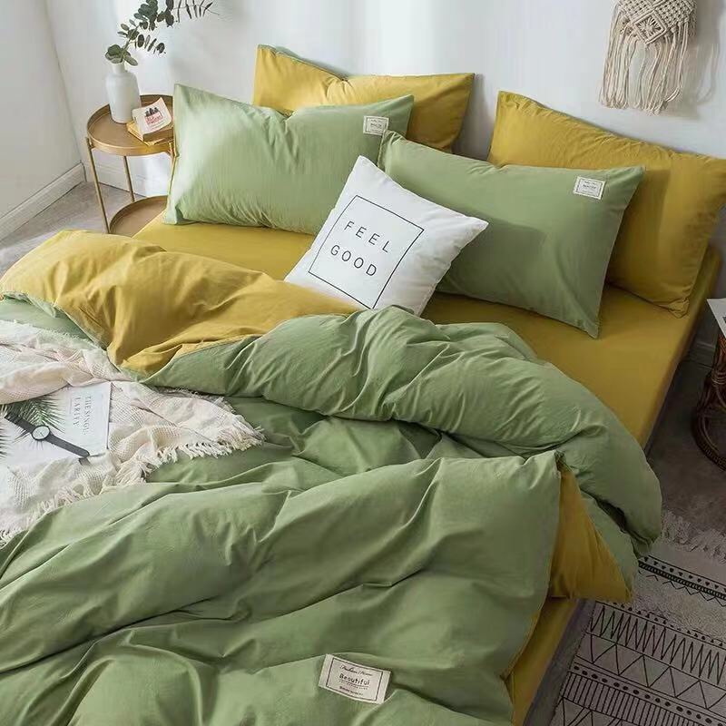 Drap bọc chăn ga cotton TiCi màu mới, chăn trần bông sẵn