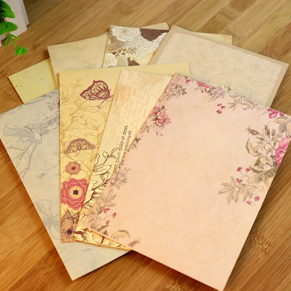 Set 10 Giấy Viết Thư Phong Cách Vintage