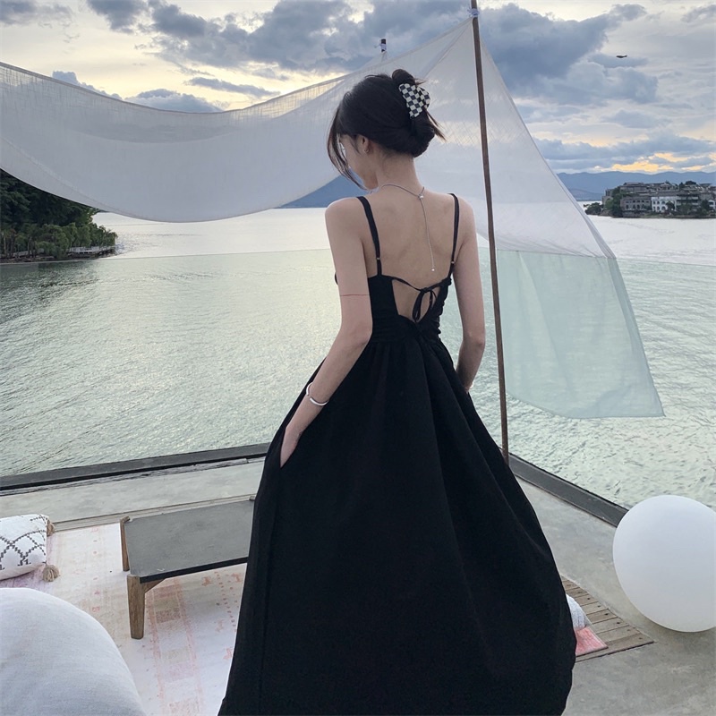 /order taobao/ Đầm Maxi 2s Đen thắt lưng