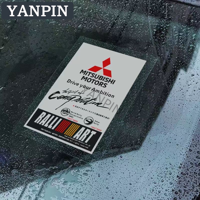 Mitsubishi Sticker Tĩnh Điện Dán Trang Trí Kính Chắn Gió Xe Hơi Outlander Adventure Jolie Triton Grandis KUDA Mirage Eterna Maven Xpander L200 Pajero Colt GR Evolution Lancer Attrage Canter
